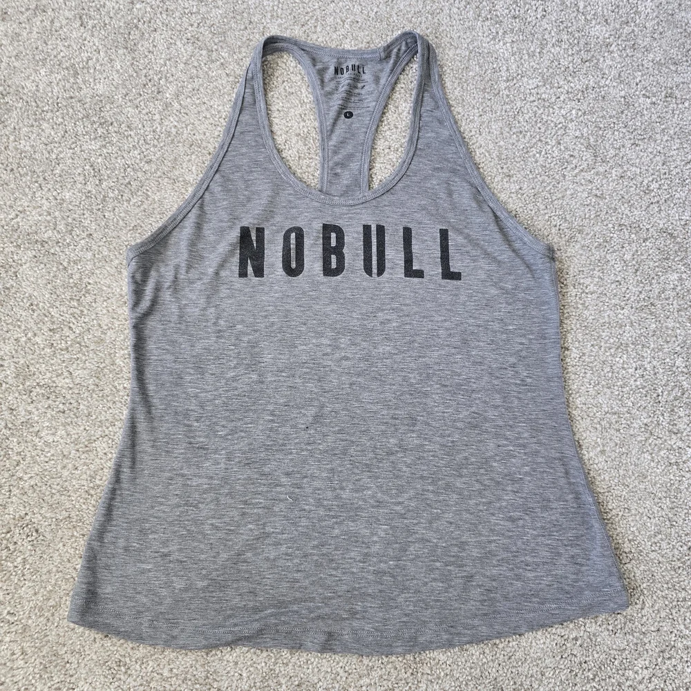 NOBULL Women's Gray Racerbank Tank Top Sz Large - Picture 2 of 4